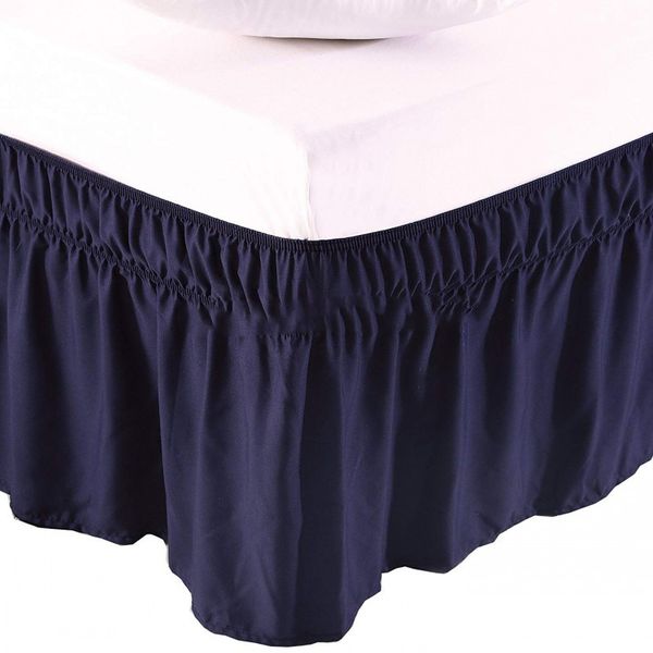 

navy blue bed skirt brushed cloth bed covers without bed surface king queen size elastic band skirts 38cm height bedspread