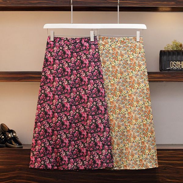 

skirts coigarsam 4xl plus size print women skirt summer chiffon high waist orange purple 5191, Black