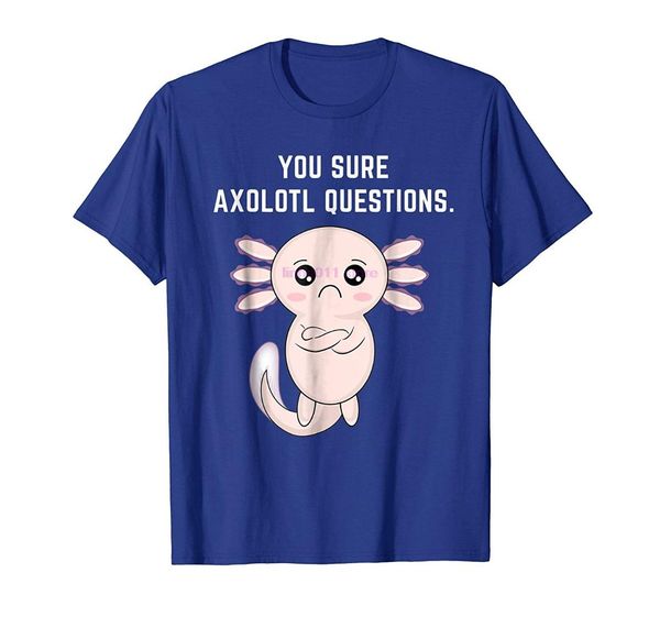 

new men shirt adorable sure axolotl questions mexican salamander t shirt, White;black