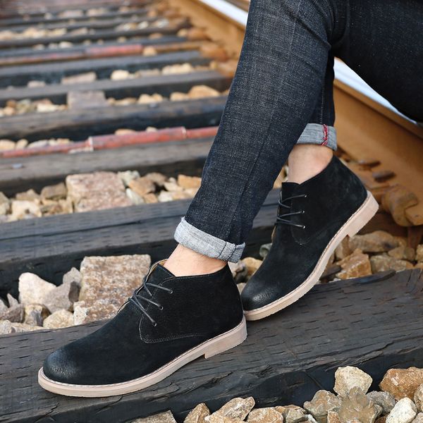 

middle help casual men's work shoes men's comfortable trend casual male comfortable shoe, Black