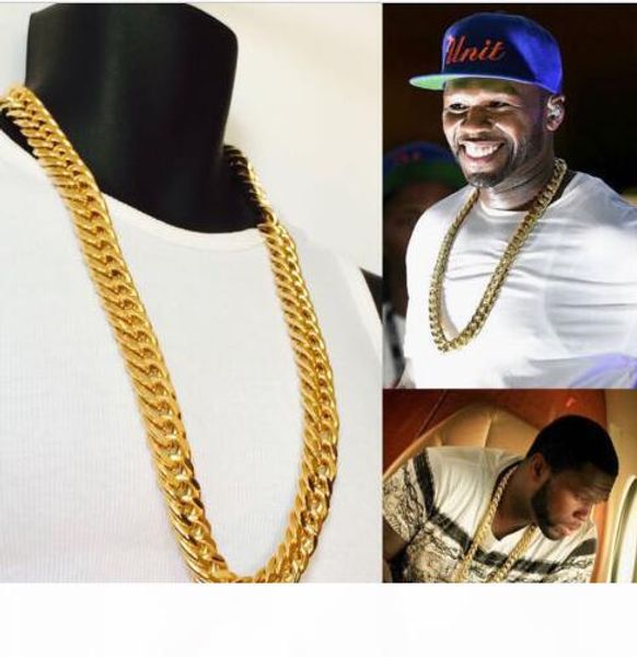 

men heavy xxl 18mm 14k gold finish miami cuban link chain necklace, Silver