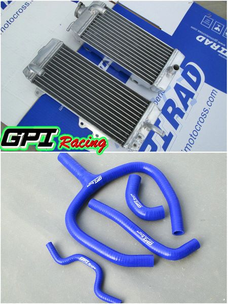 

aluminum radiator + hose for kxf250 kx250f kx 250f 2011-2016 2012 2013 2014 2015 2014 11 12 y hose rh&lh gpi high-per