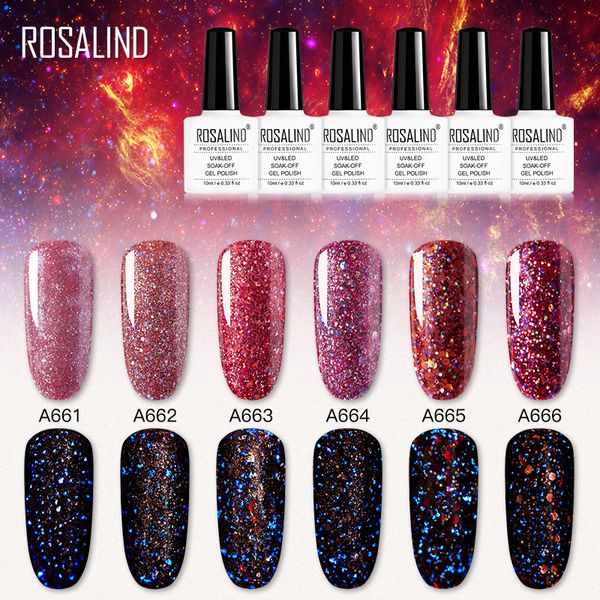 

rosalind gel nail polish 10ml luminous diamond red gel polish for nail art designed soak off semi base white uv lamp lacquer, Red;pink