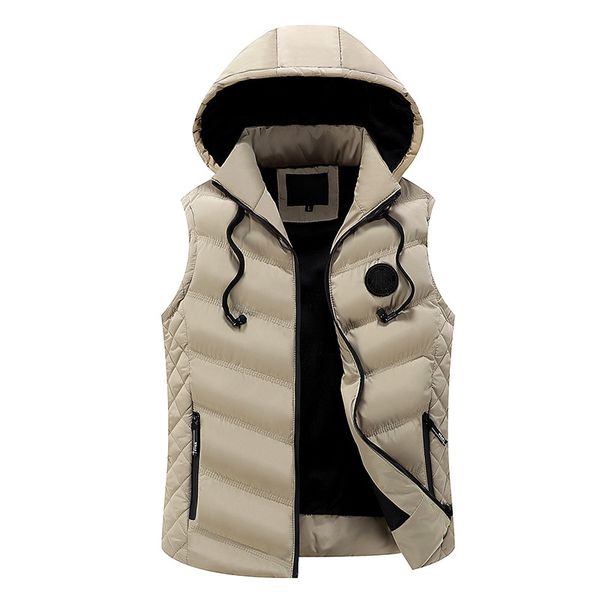 

winter warm new men thickening vest male padded casual parka slim fit autumn waistcoat sleeveless jacket 2019 plus size cyl52, Black;white