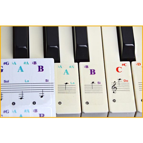 

clear electronic keyboard piano key sticker for 54/61/88 keys colorful easy to use design