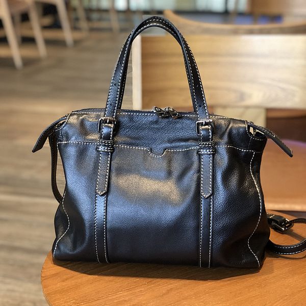 

large capacity women's real leather carrying 2020 new soft shoulder bag professional baotou layer leather casual bag