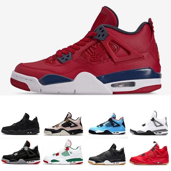 

2019 fiba new arrival bred 4 iv 4s fiba men basketball shoes raptors drake cool grey royalty black cat mens trainers sports sneakers