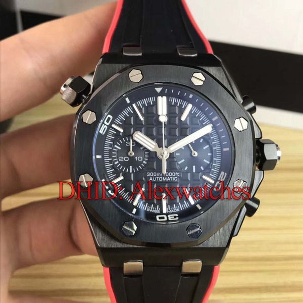 

luxury watch japan vk chronograph quartz wristwatches silver 42mm 316l stainless steel case black rubber band mens watches montre de luxe, Slivery;brown