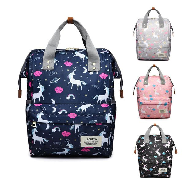 

lequeen unicorn подгузник сумка дорожная сумка рюкзак мультфильм красочные уход несколько мумия пеленки для детские коляски
