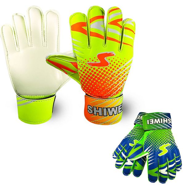 

goalie goalkeeper gloves kids football soccer goal goalkeeper gloves fingersave saves protection football training gloves size 6 for youth, Black