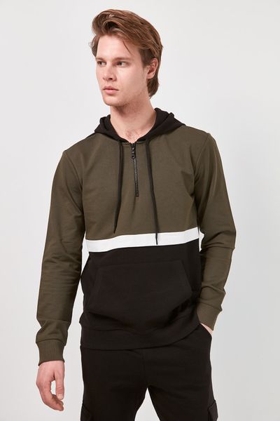

trendyol male hooded kangaroo pocket sweatshirt tmnss20sw0111, Black