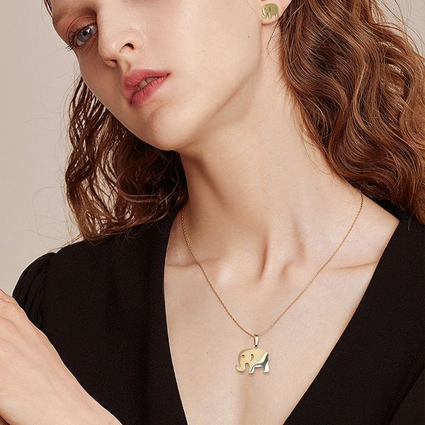 

arab personality creative gold-plated stainless steel necklace ear nail set titanium steel accessories, Silver