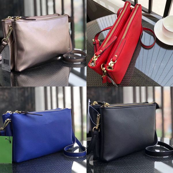 

Women k one houlder bag pu leather handbag wallet cro body bag dual zipper double layer me enger bag fa hion lady pur e c41702