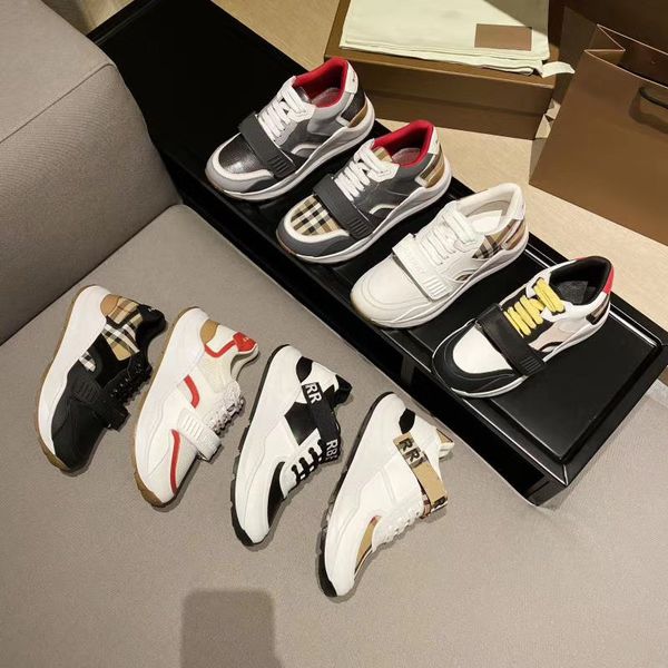 

fashion men women shoes real leather handmade multicolor gradient technical fabric sneakers women famous shoes sh008 br5, Black