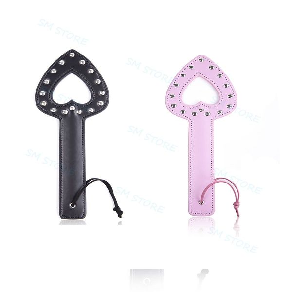

foreplay heart crop riding floggar whip rivet 876e black/pink paddle shape rpiwh