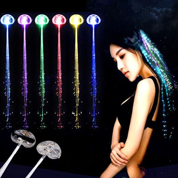 

1pc led flashing hair braid glowing luminescent hairpin hair ornament girls glow novetly toys new year party christmas toys mcsvn, Black;brown