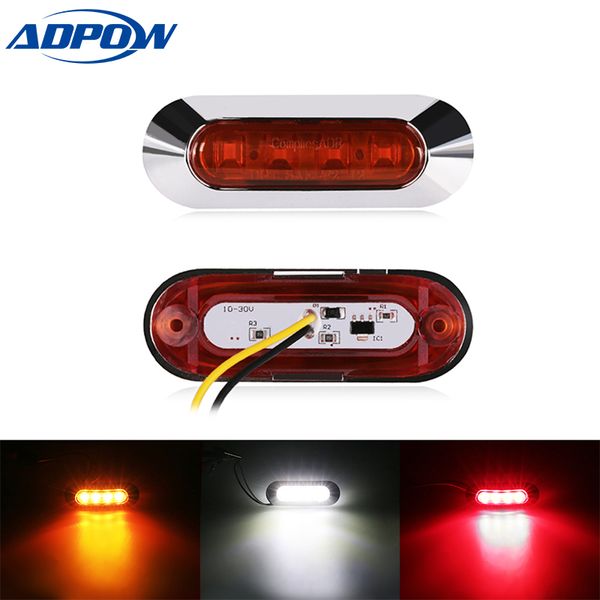 

10 pcs 12v 24v waterproof truck 4 led side marker lights clearance lamp warning light external light for caravan tractor