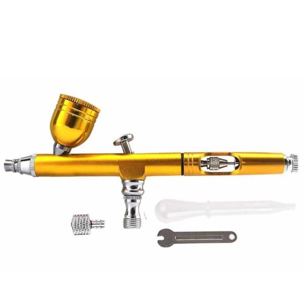 

airbrush tool dual action gravity feed 0.3mm nozzle spray airbrush nail art paint tattoo tool with wrench straw