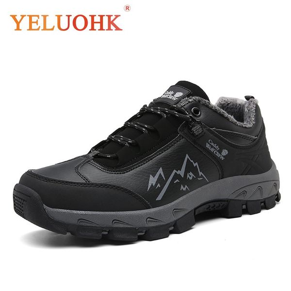 

39-48 men winter shoes big size men boots plush warm 2019 winter boots, Black