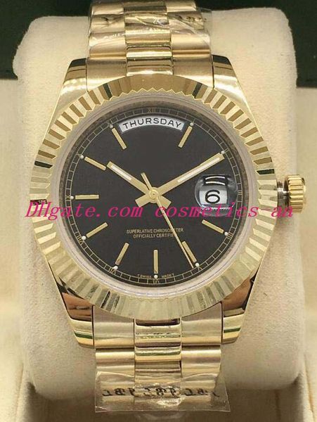 

luxury watch 2 style 41mm black dial yellow gold mens watch 118238 automatic fashion men's watches wristwatch, Slivery;brown