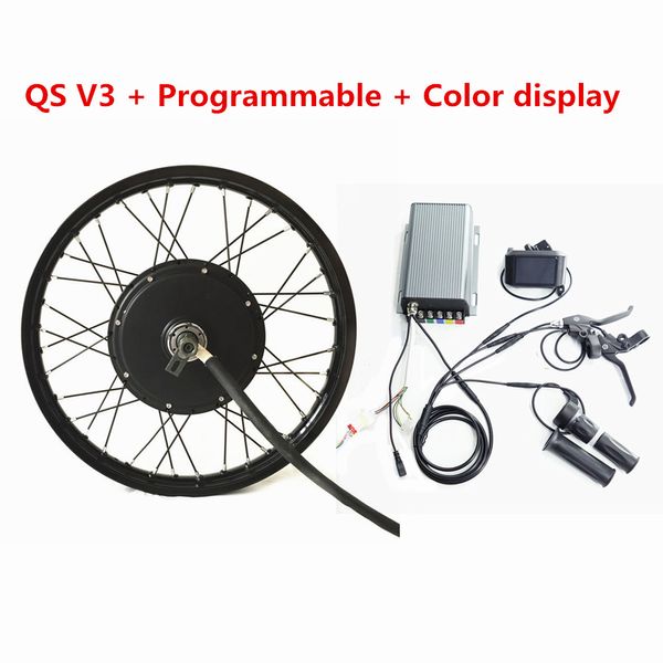 

programmable tft color display qs v3 ebike 72v 5kw rear wheel electric bicycle motor kit 72v 5000w electric bike conversion kit