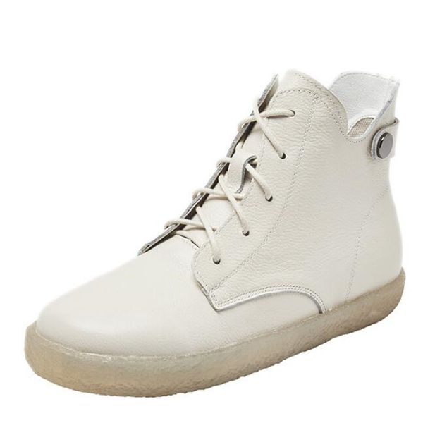 Soft Comfort First Layer Of Cowhide Leather Shoes Woman Ankle