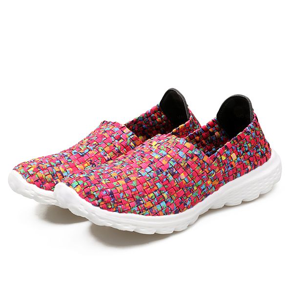 

2019 autumn women flat shoes light shuiyijflat loafers shoes breathable driving walking woven for ladies loafers 955, Black