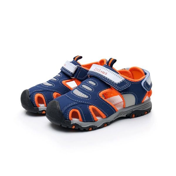 

telotuny sandals new children boys sandals summer pu mix color sports non-slip youth beach shoes children girls jun12, Black;red
