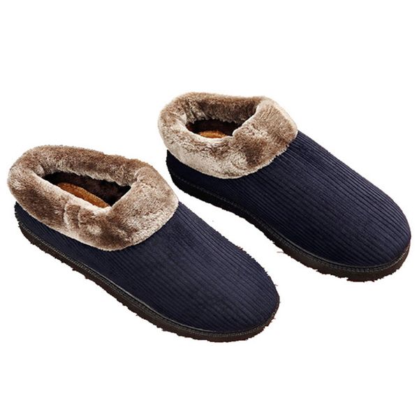 

winter men's new casual cotton shoes tendon thickening bottom home warm shoes men's plus velvet thick cotton boots men, Black