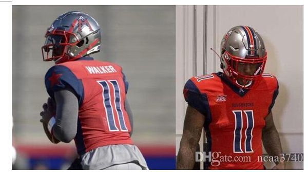 

rare xfl teams 2020 houston roughnecks #11 phillip walker college xfl football jersey size s-4xl or custom any name or number jersey, Black