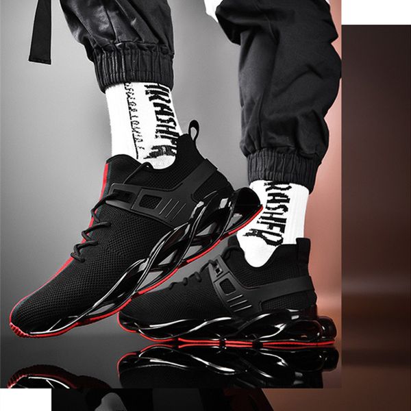 

2020 fashion cool men blade running shoes breathable male sport shoest run shoes outdoor casual footwear, Black