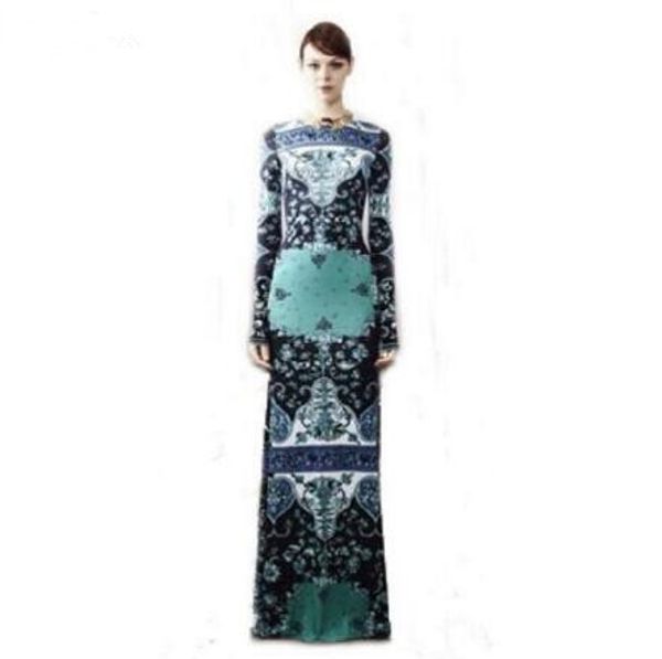 long sleeve silk dress floor length
