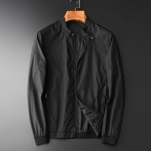 

minglu stand collar male jackets plus size 3xl 4xl spring and autumn mens jackets and coats hight quality slim fit mens coats, Black;brown