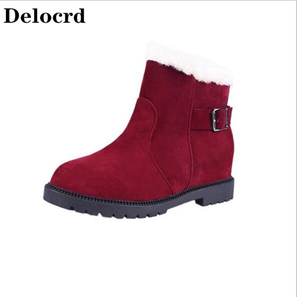 

winter new short tube women's boots plus velvet warm snow boots women's thick with wild scrub low-heeled cotton shoes, Black