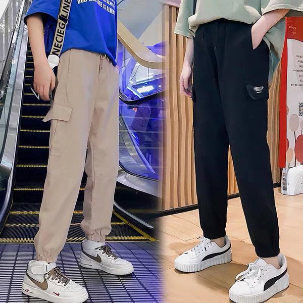 

harajuku bf mens pencil pants japan style fashion loose joggers sweatpants drop ship big pockets trousers streetwear, Black