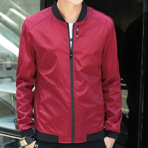 

spring and autumn thin men baseball collar solid color slim fit coat large size casual versatile jacket men's, Black;brown