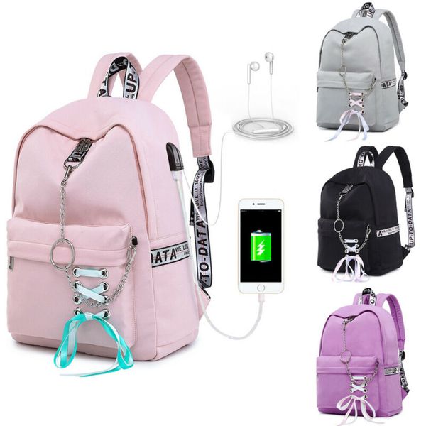 

Women Backpack Girls' School Bag for Girl USB Charge Travel Laptop Bag pack