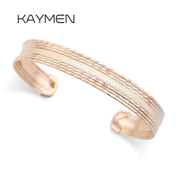 

golden color copper cuff bracelet bangle for girls fashion chram embossing open bangle statement jewelry bijoux, Black