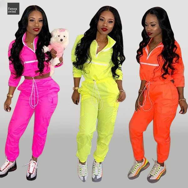 

gld8238 новые женщины zip neck с длинным рукавом короткие trench safari длинные брюки костюмы два кусочка set спортивные tracksuit outfit 20, Gray