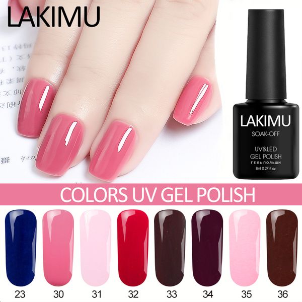 

lakimu nails gellak lucky 24 colors uv gel nail polish led lamp nail polish semi permanent soak off organic uv gel varnish art, Red;pink