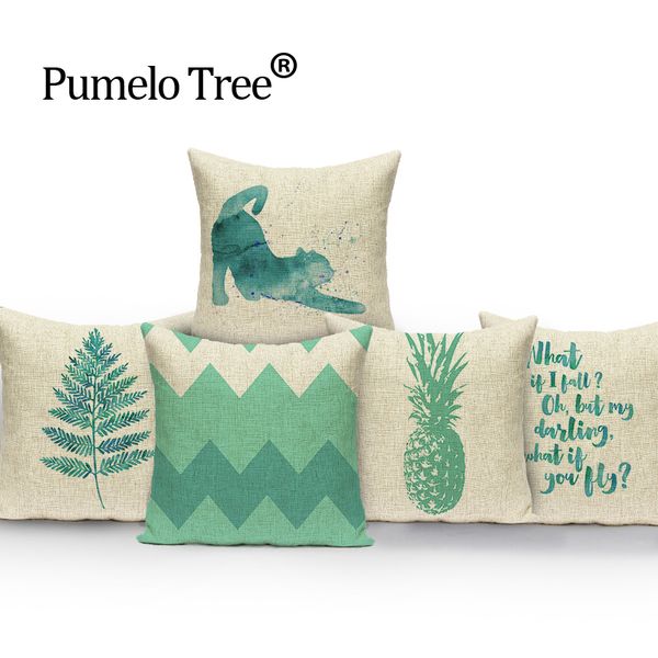 

geometric pineapple pillow case green car seat cover new cushion cover linen decorative cushion covers custom throw pillow