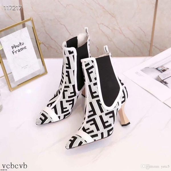 

19fw 2019 зима женщины голые сапоги на высоких каблуках платье обувь острым носом сапоги черный красный botas mujer тонкие каблуки насосы же, Black