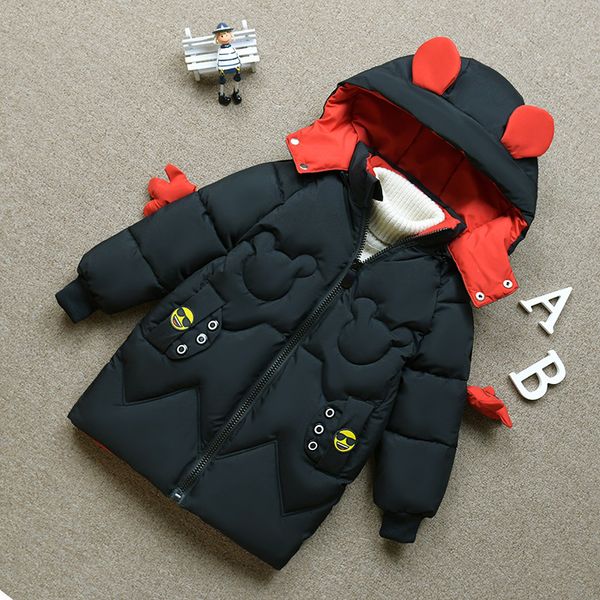 

kids girls jacket autumn winter jacket for girls coat baby warm hooded outerwear coat girl mickey clothing children down parkas, Blue;gray