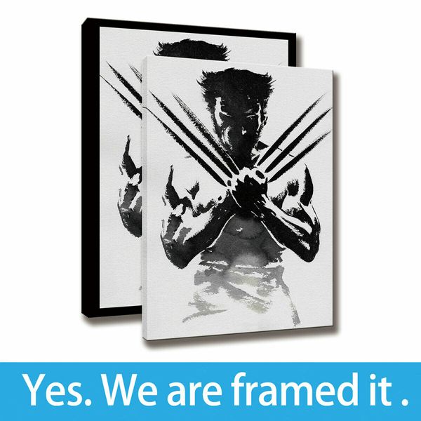 

painting the wolverine hd print office decor movie poster wall art canvas framed art - ready to hang - support customization