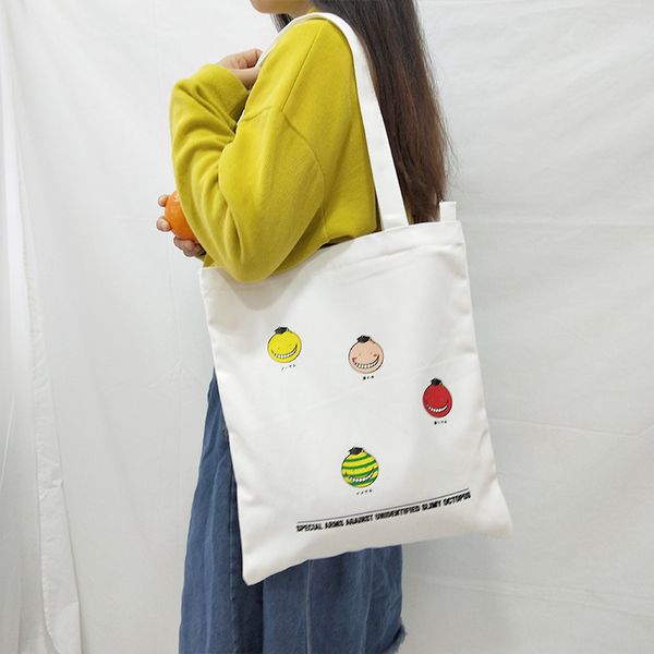 

2019 canvas tote bag for women fashion cartoon printing handbags eco reusable cloth shopping bag ladies casual shopper