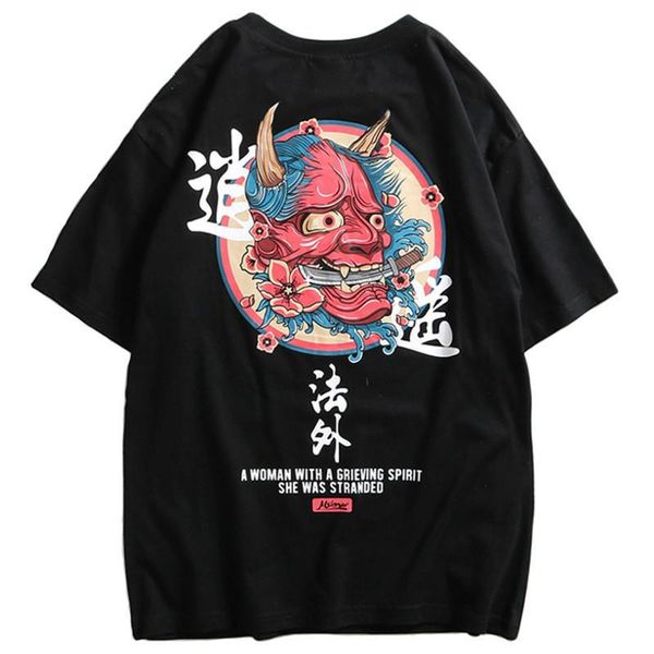 

sifan 2019 hip hop t-shirt men ghost chinese charater print harajuku t shirts streetwear spring summer tshirt short sleeve tees, White;black