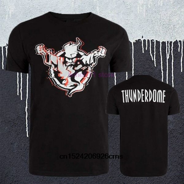 

new fashion thunderdome logo mens t-shirt hardcore techno and gabber 2 sides printed short sleeve tee shirt black, White;black