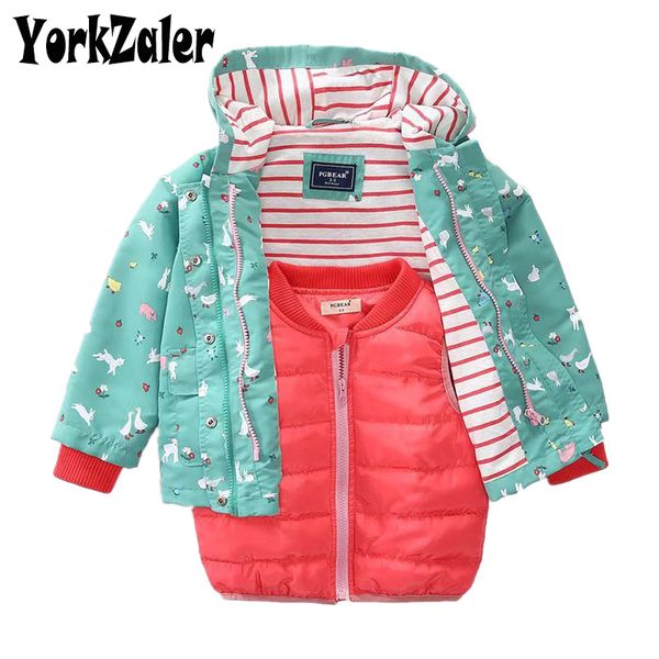 

yorkzaler детская одежда набор для девочек мальчик отпечатан куртка с жилет зимой дети 2pcs нижнее тёплом сбить одежды младенца, White