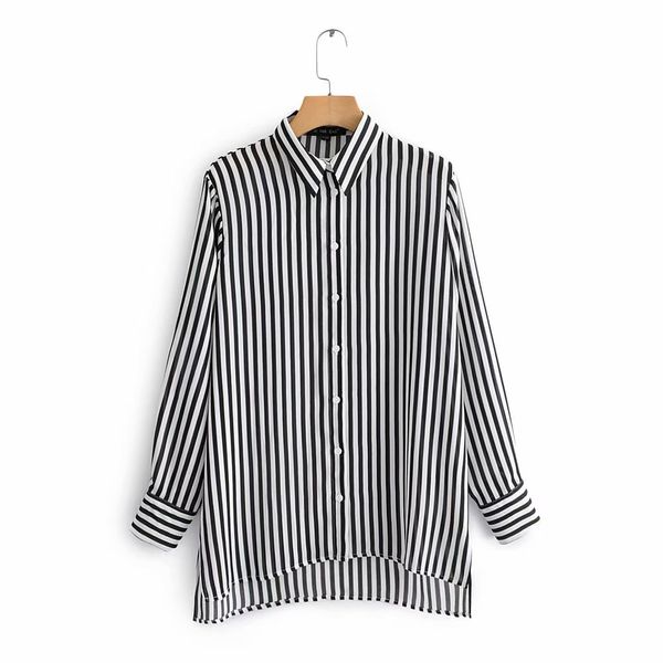 

women vintage striped print casual smock blouse autumn office ladies long sleeve shirts chic femininas kimono blusas ls4387, White