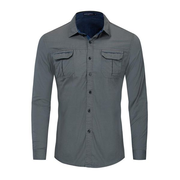 

чистые рубашки однобортный сплошной цвет повседневные мужские футболки отворотом шеи homme топы с карманами 2020 весна мужская, White;black